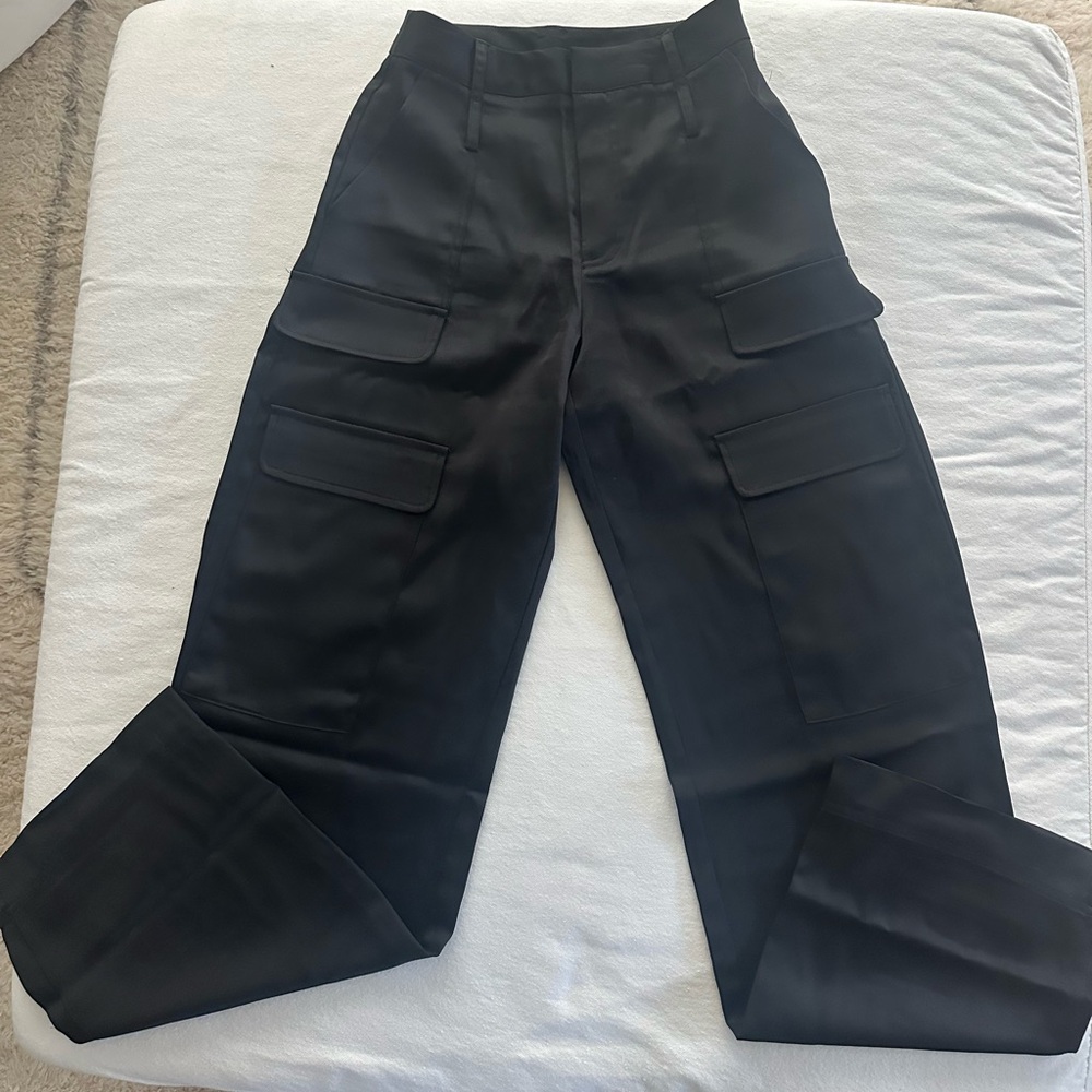 Noli Black Wide Leg Cargo Pants
